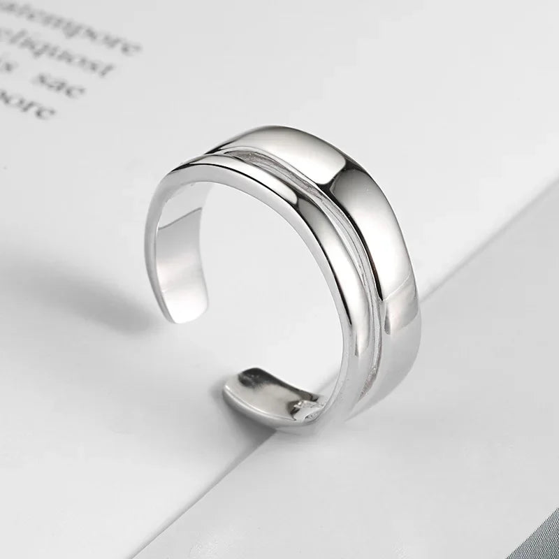 Anillo Doble Ajustable Geométrico Minimalista para Mujer