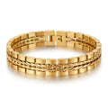 Pulsera Punk de Acero Chapada en Oro