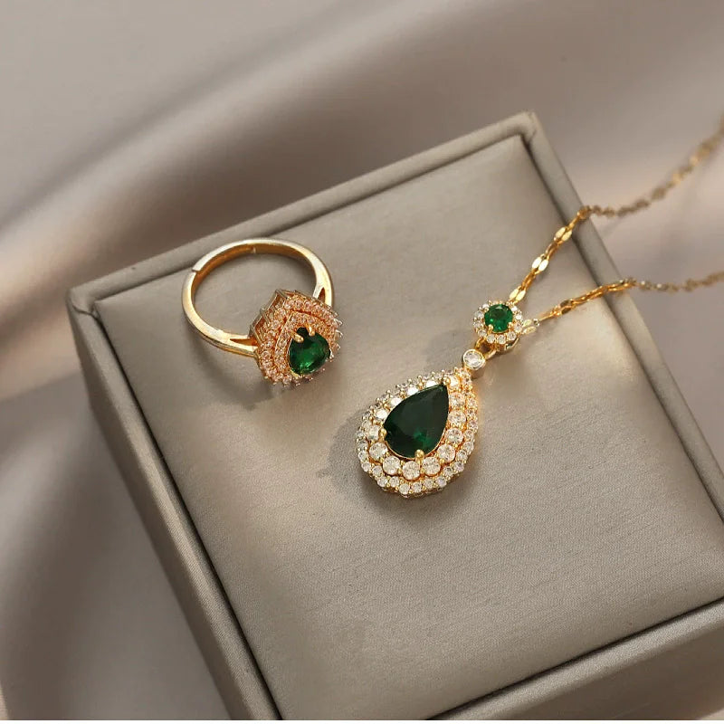 Conjunto de Acero con Cristal Austríaco