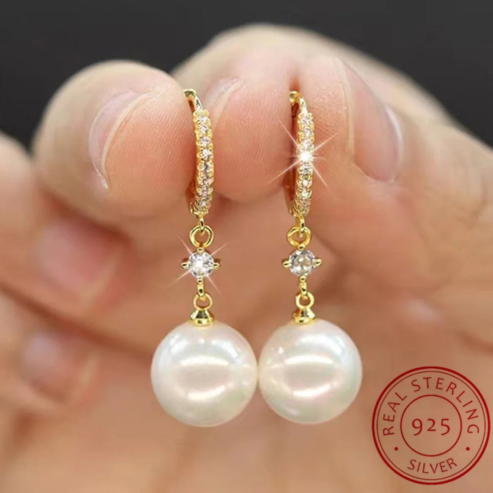Pendientes de Plata 925 con Perlas de Agua Dulce