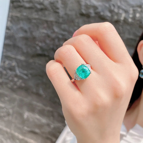 Anillo Abierto de Plata 925 con Piedra Paraíba