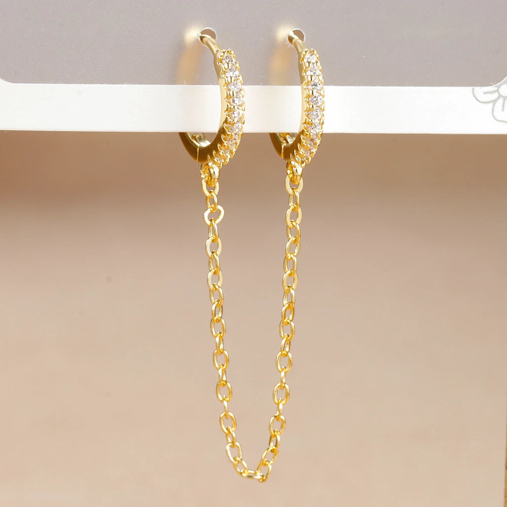Aros de Acero con Doble Cadena y Cristal