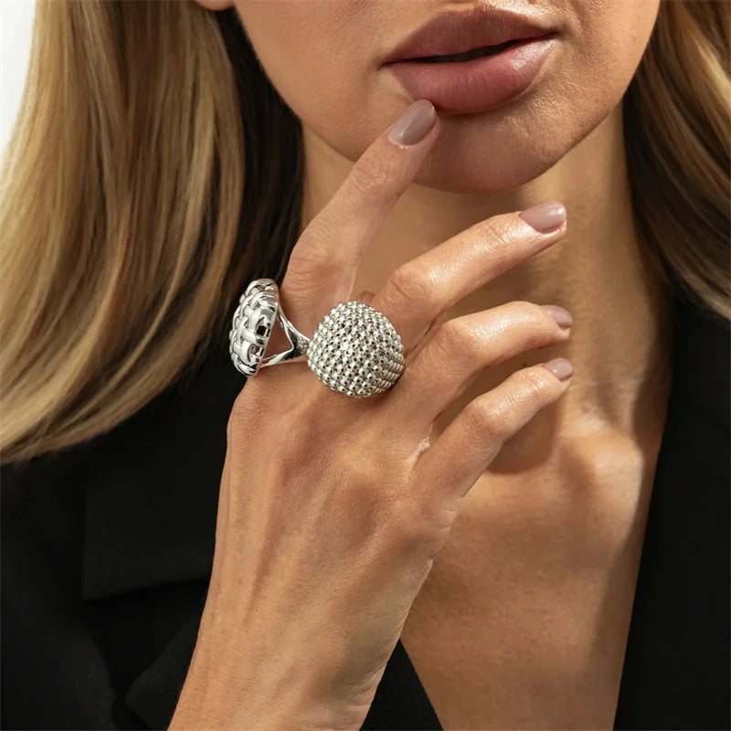 Anillo Brutalista Geométrico