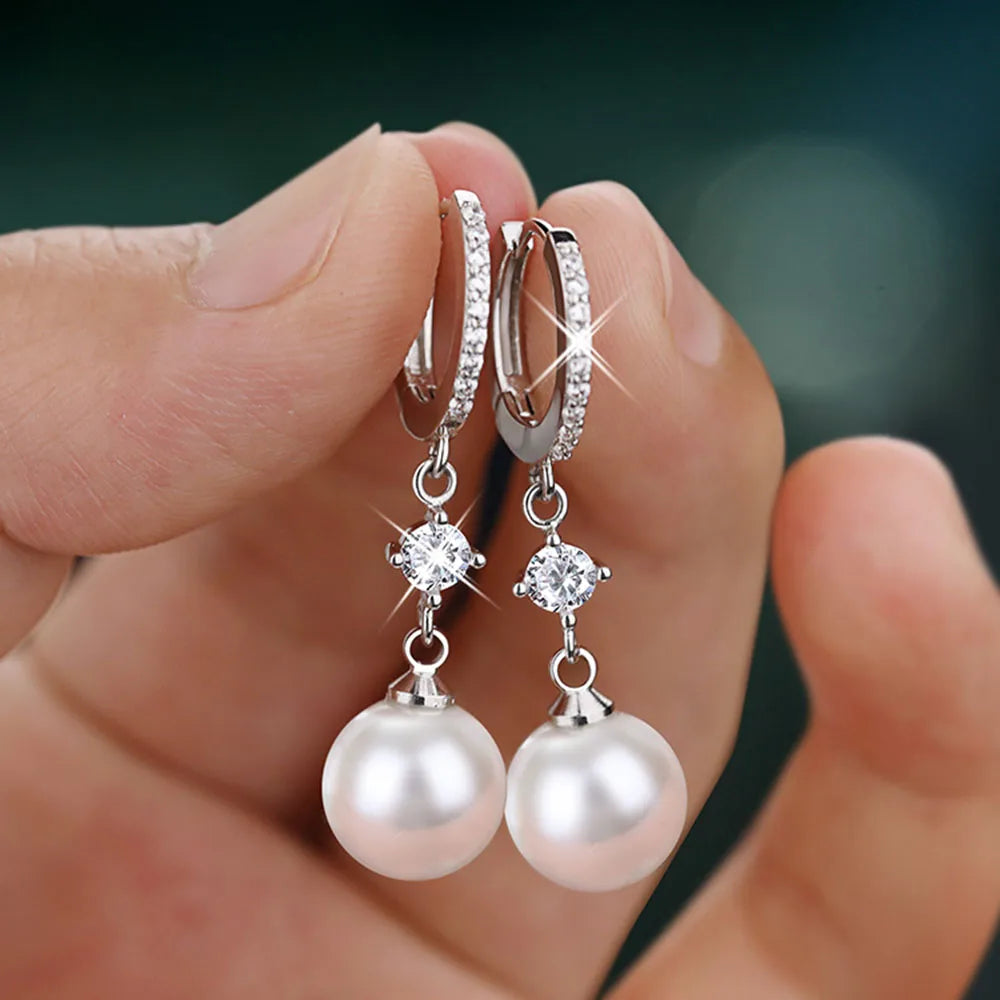 Pendientes de Plata 925 con Perlas de Agua Dulce