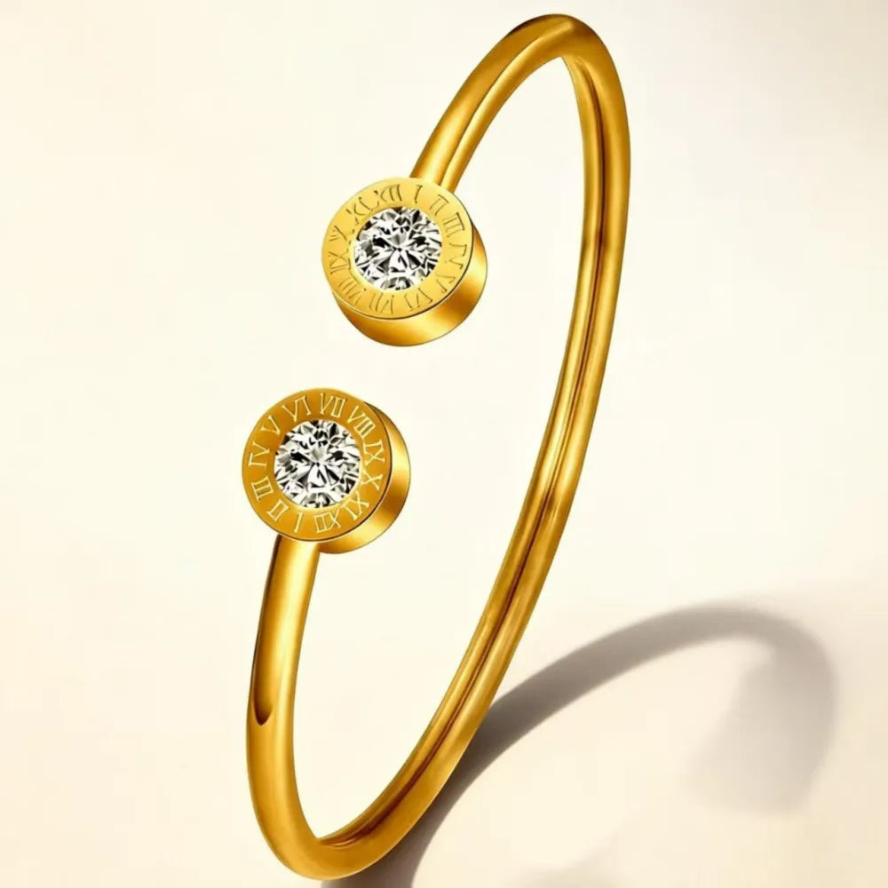 Pulsera Abierta con Números Romanos