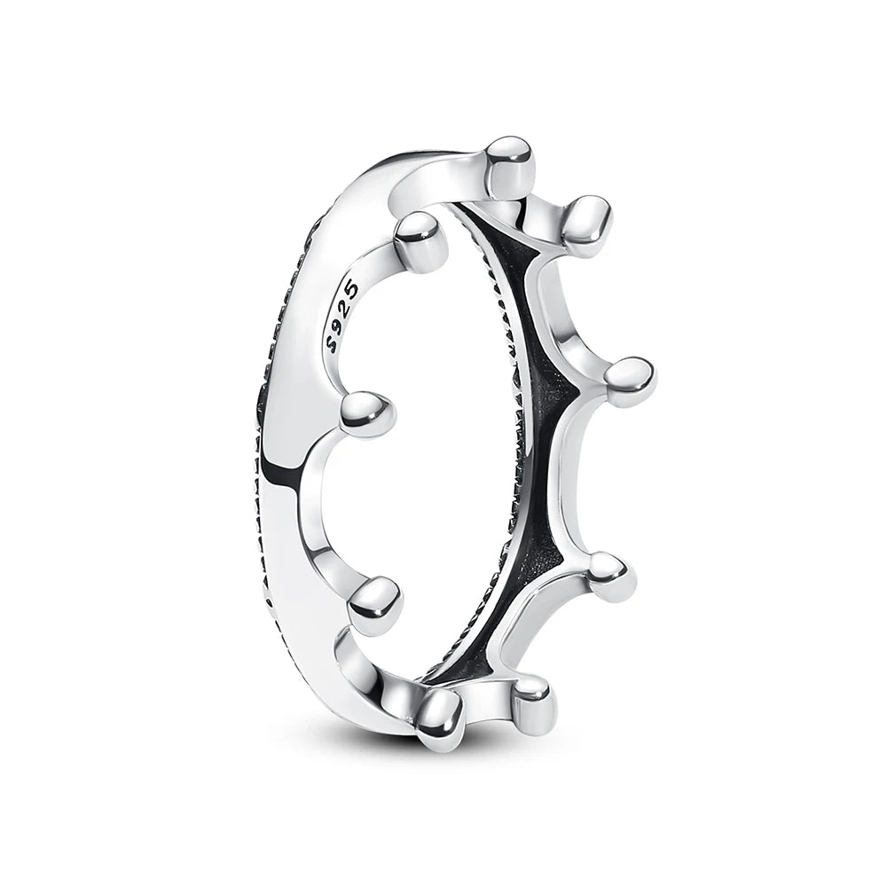 Anillo de Plata 925 con Corazón y Corona