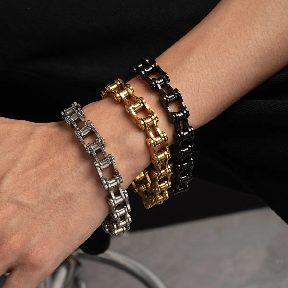 Pulsera Punk Motera de Acero