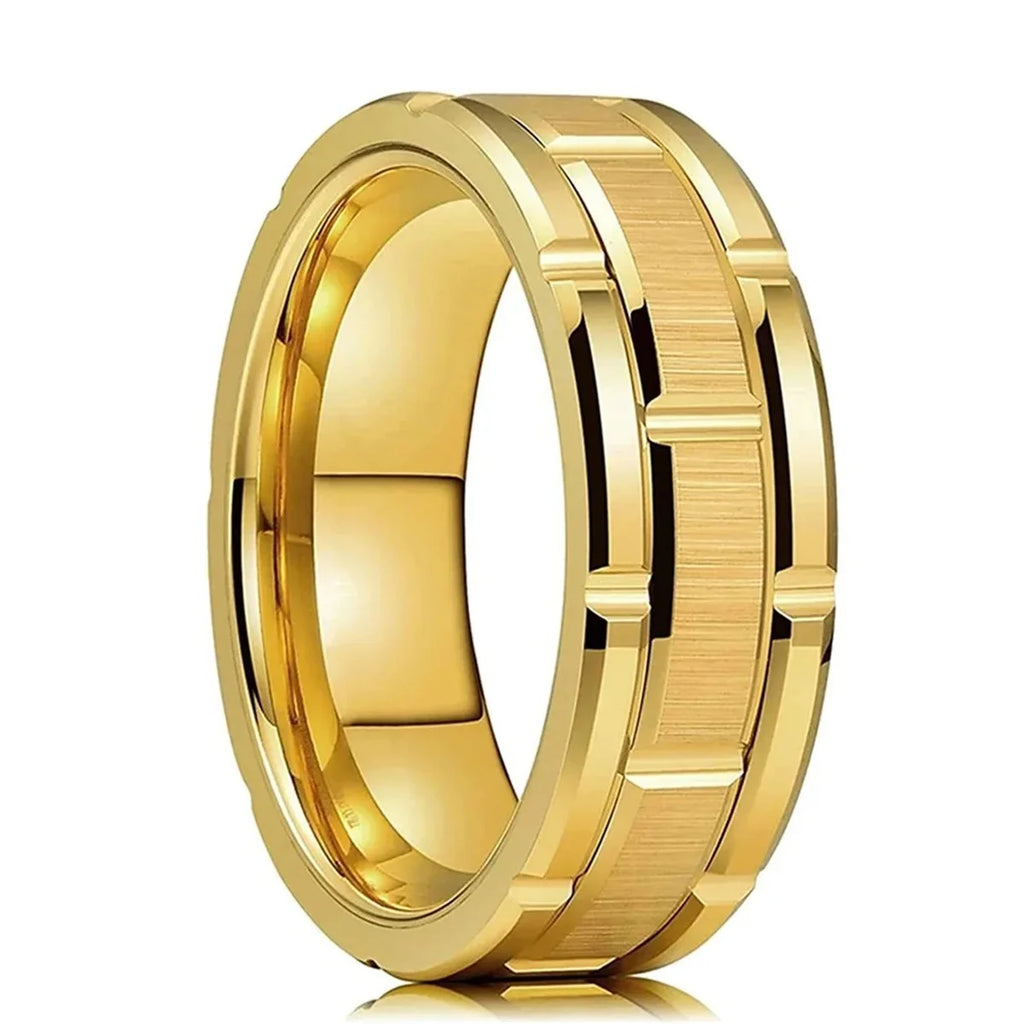 Anillo Plateado Mate de Acero de 8 mm