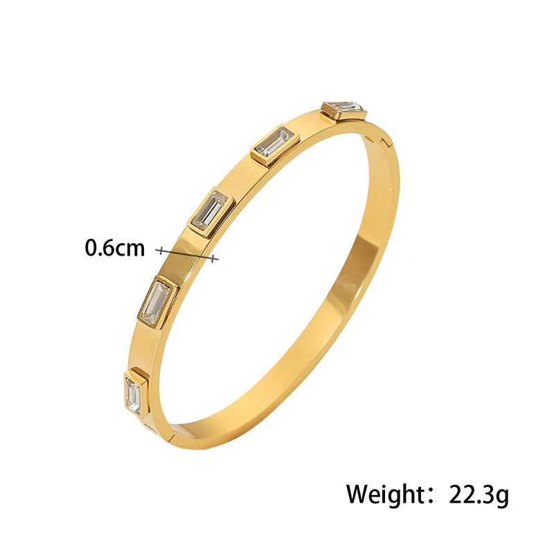 Pulsera Impermeable de Acero con Circonitas