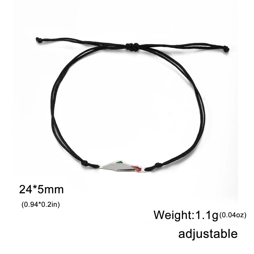 Pulsera Doble de Acero con Mapa de Palestina