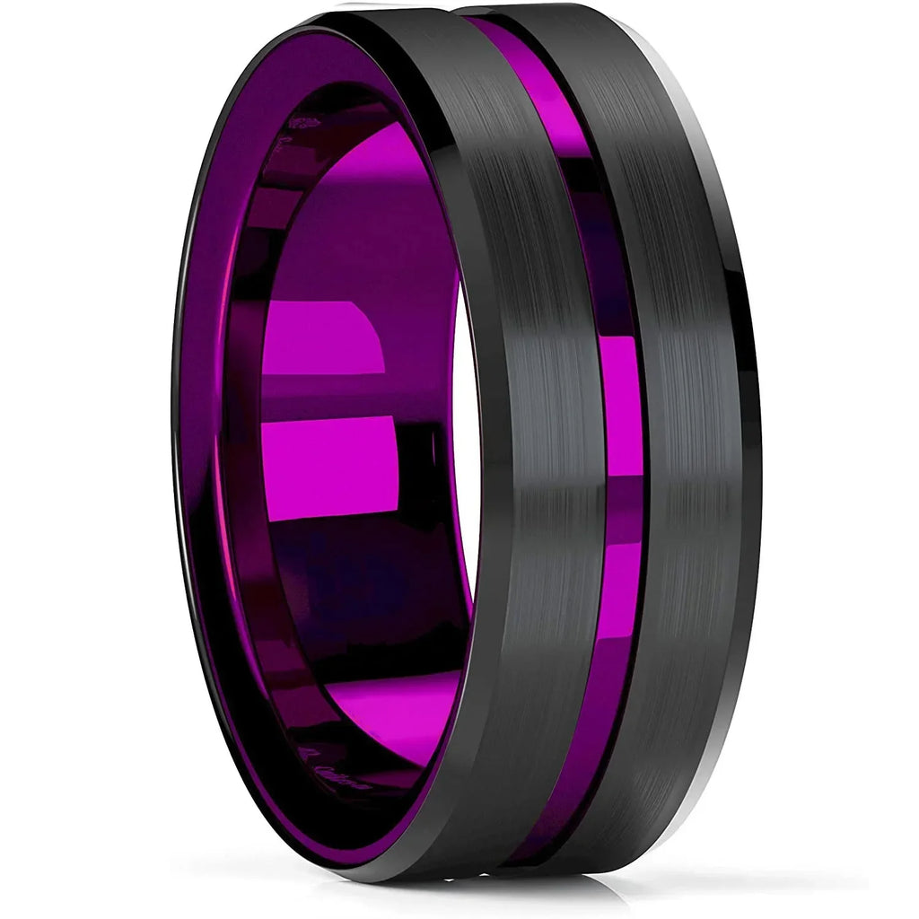 Anillo Plateado Mate de Acero de 8 mm