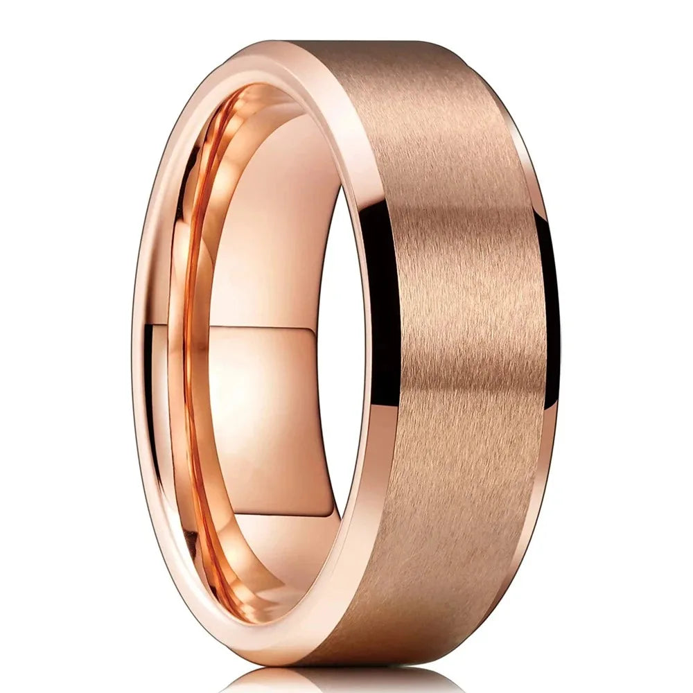 Anillo Plateado Mate de Acero de 8 mm