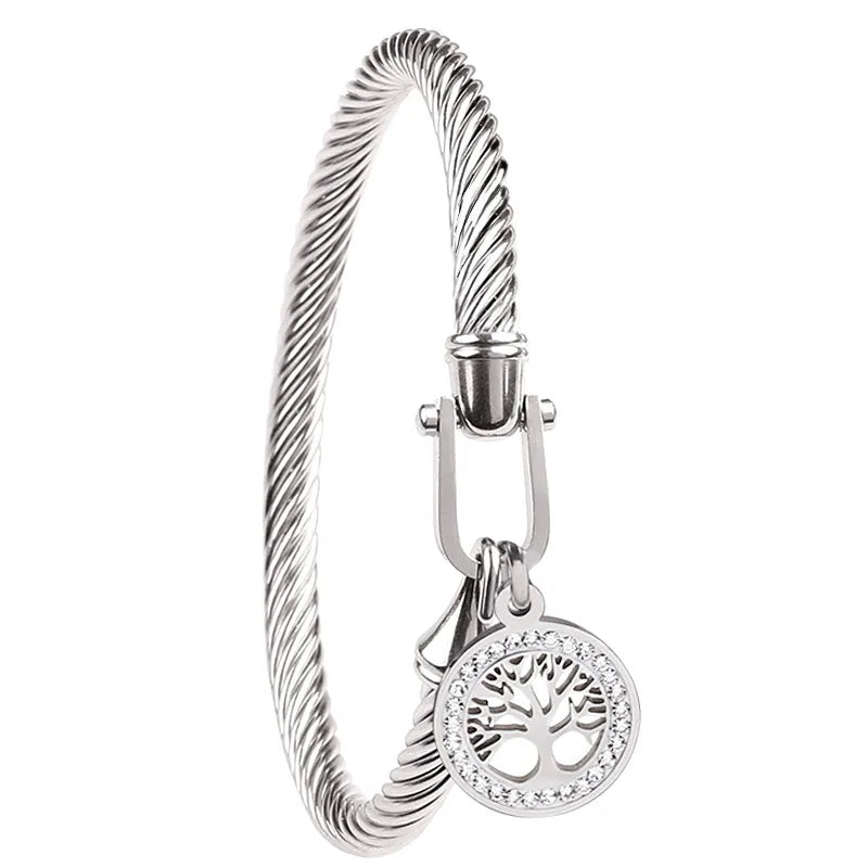 Pulsera de Acero con Concha Negra
