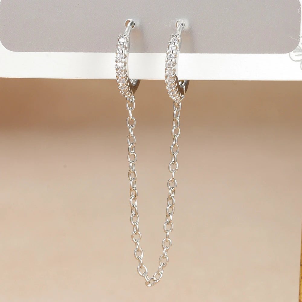 Aros de Acero con Doble Cadena y Cristal