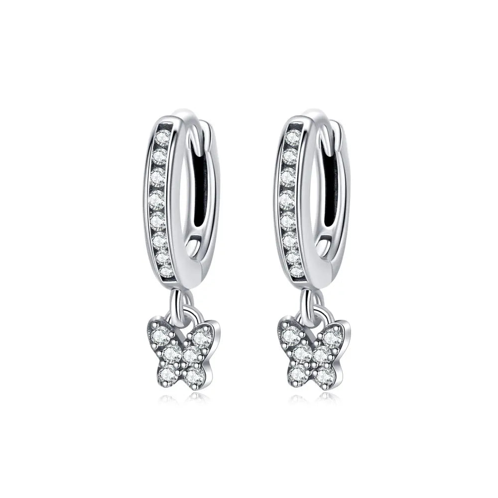Aros de Corazón de Plata 925 en Oro Rosa