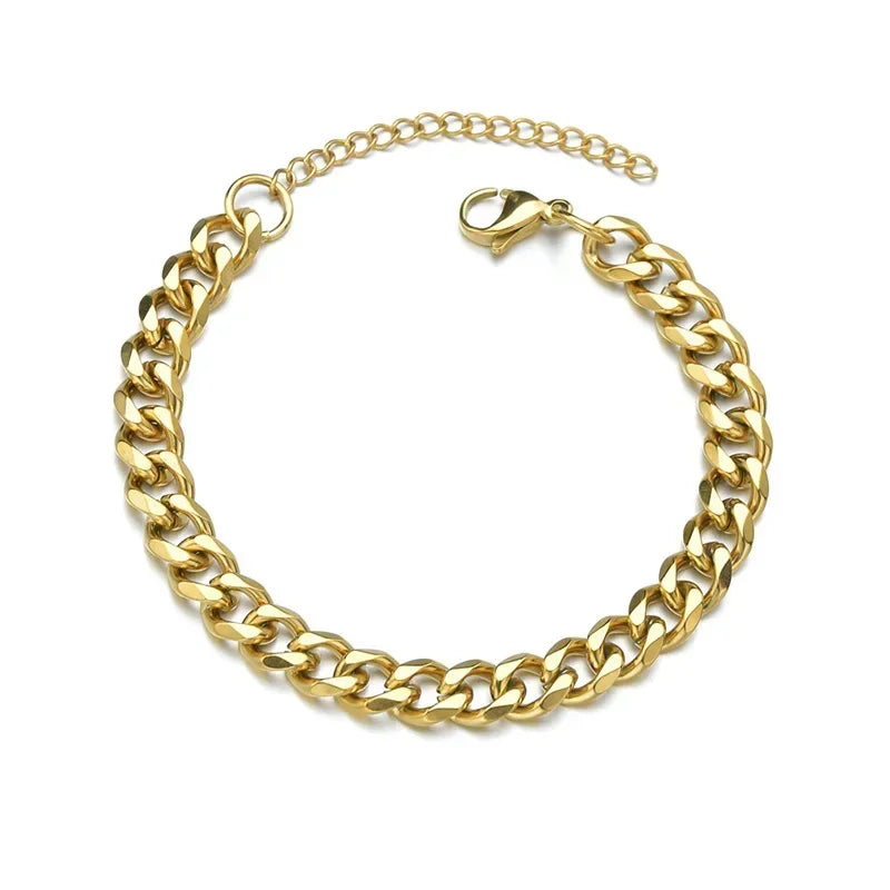 Pulsera de Cadena Cubana de Acero