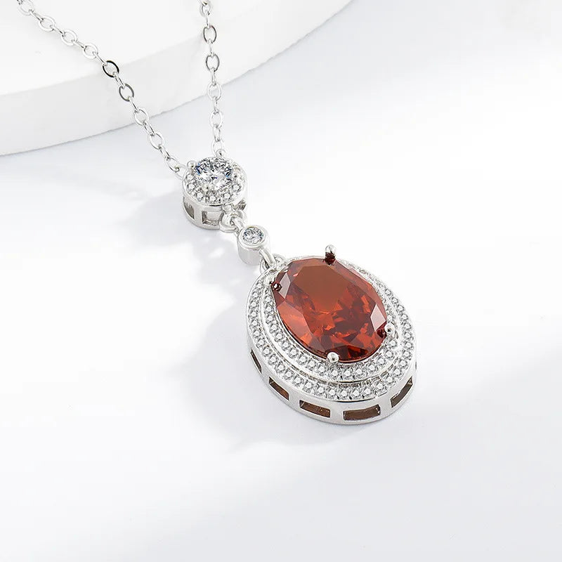 Collar de Plata 925 con Rubí y Granate