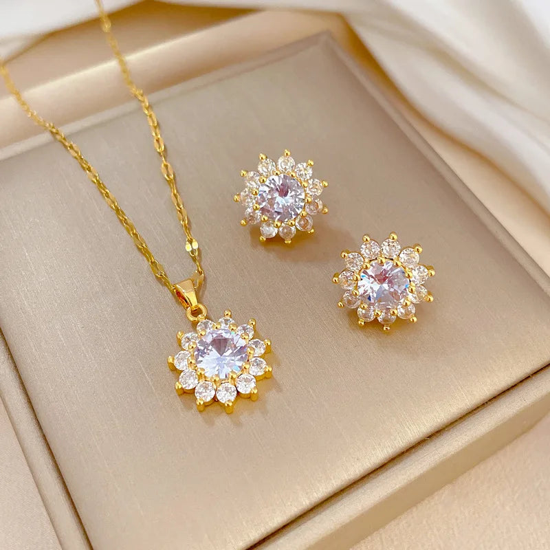 Conjunto de Acero con Cristal Austríaco