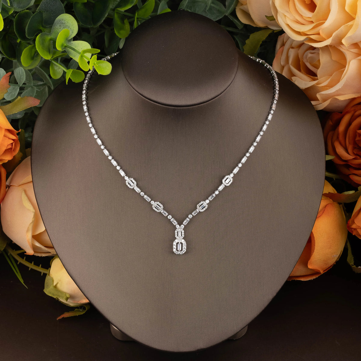 Set de Joyería Minimalista con Circonita Rectangular para Mujer