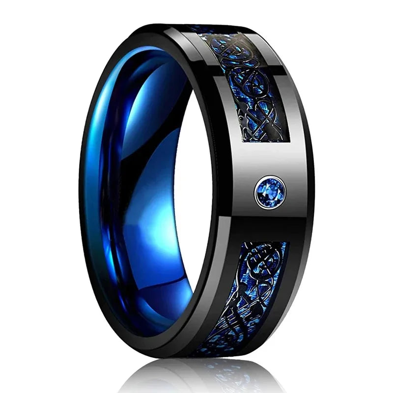 Anillo Plateado Mate de Acero de 8 mm