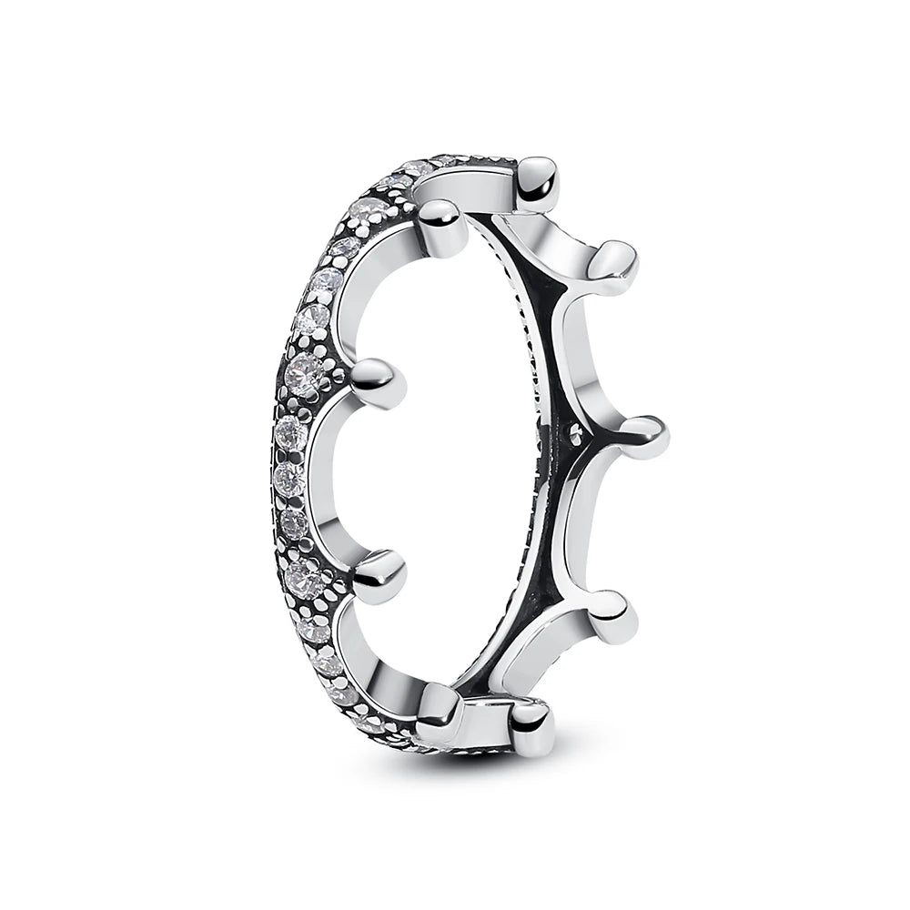 Anillo de Plata 925 con Corazón y Corona