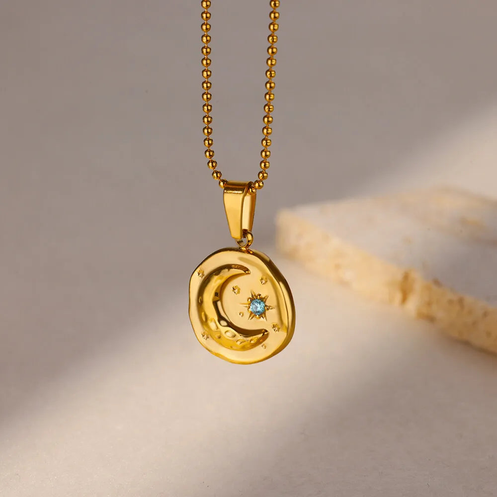 Collar Geométrico de Acero con Girasol