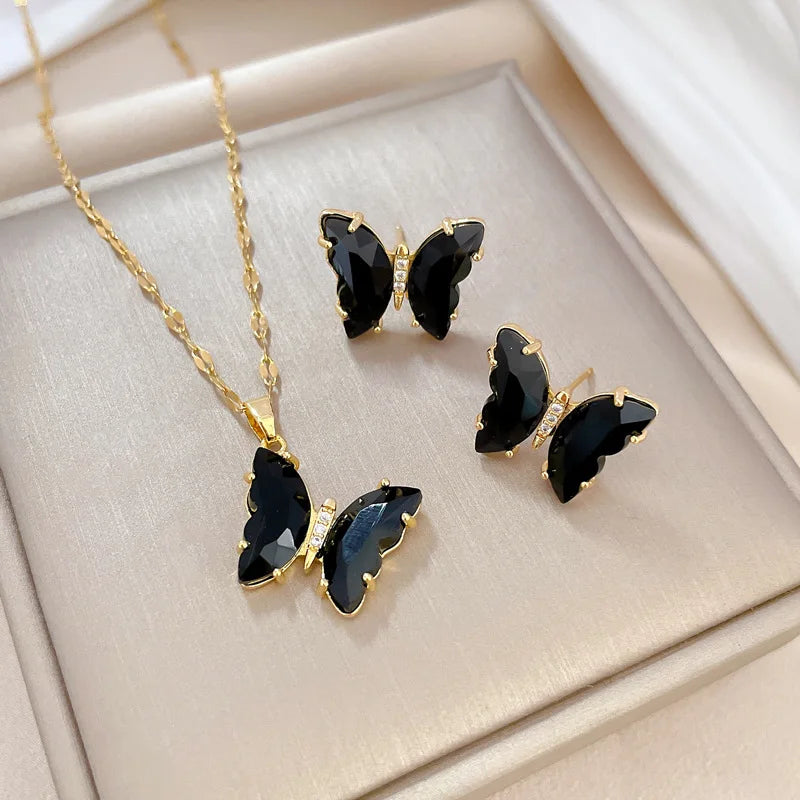 Conjunto de Acero con Cristal Austríaco