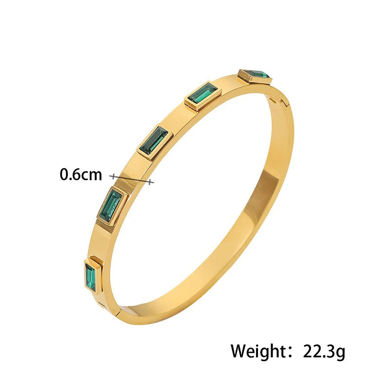 Pulsera Impermeable de Acero con Circonitas