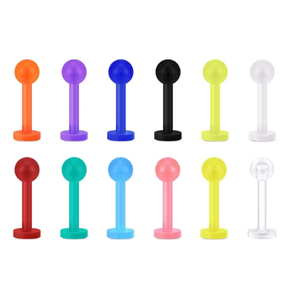 Piercing curvo de plástico Flexible 16G transparente Tragus Dait