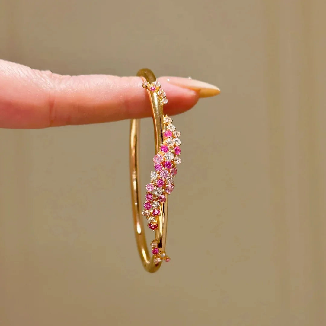 Pulsera de Plata 925 con Flor Rosa Melocotón