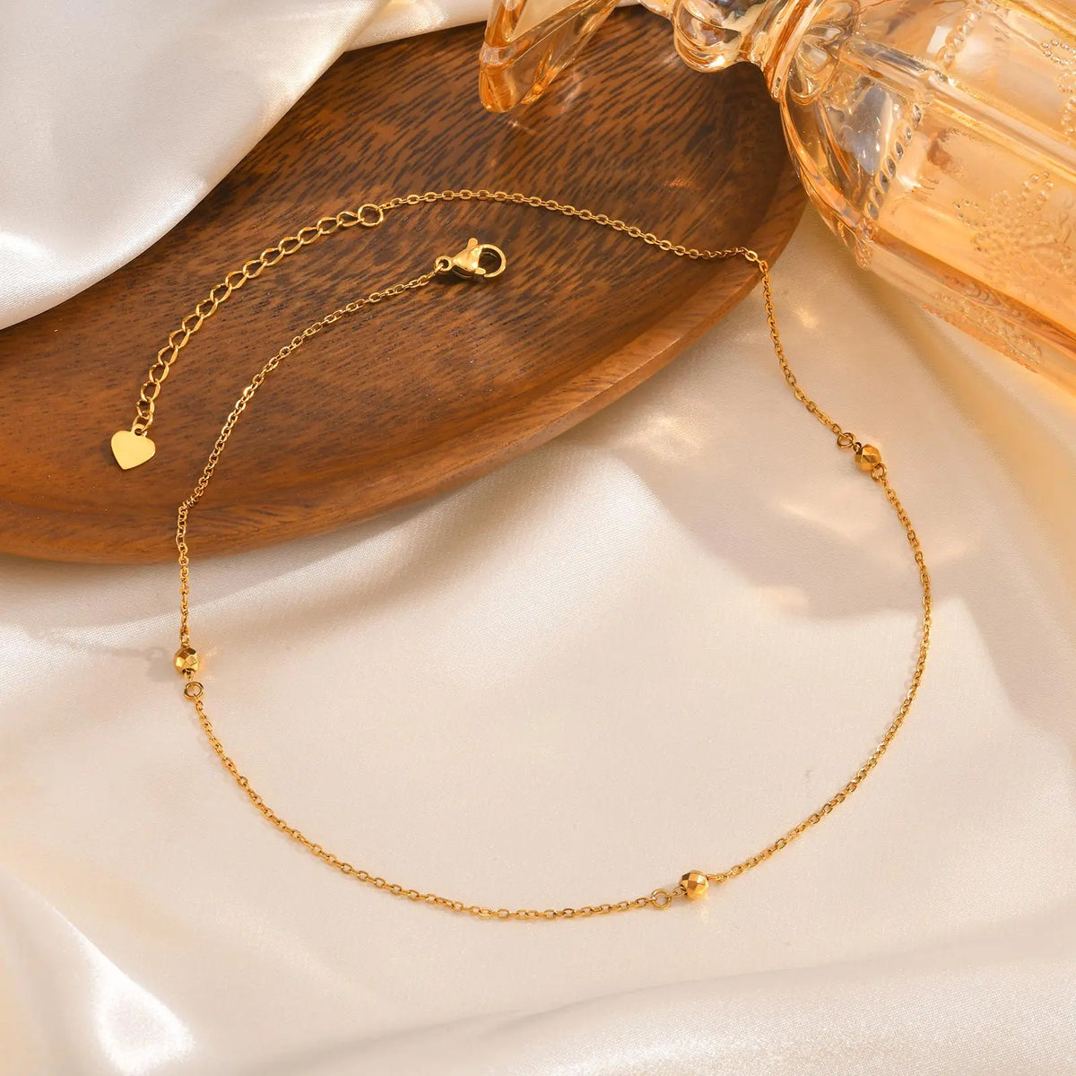 Collar Rolo Dorado de Acero Inoxidable