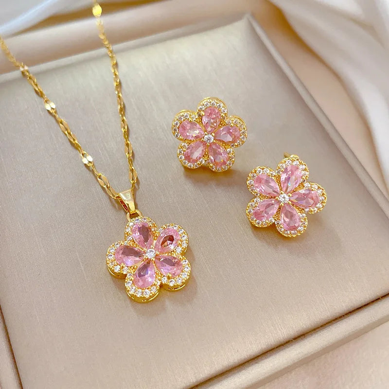 Conjunto de Acero con Cristal Austríaco