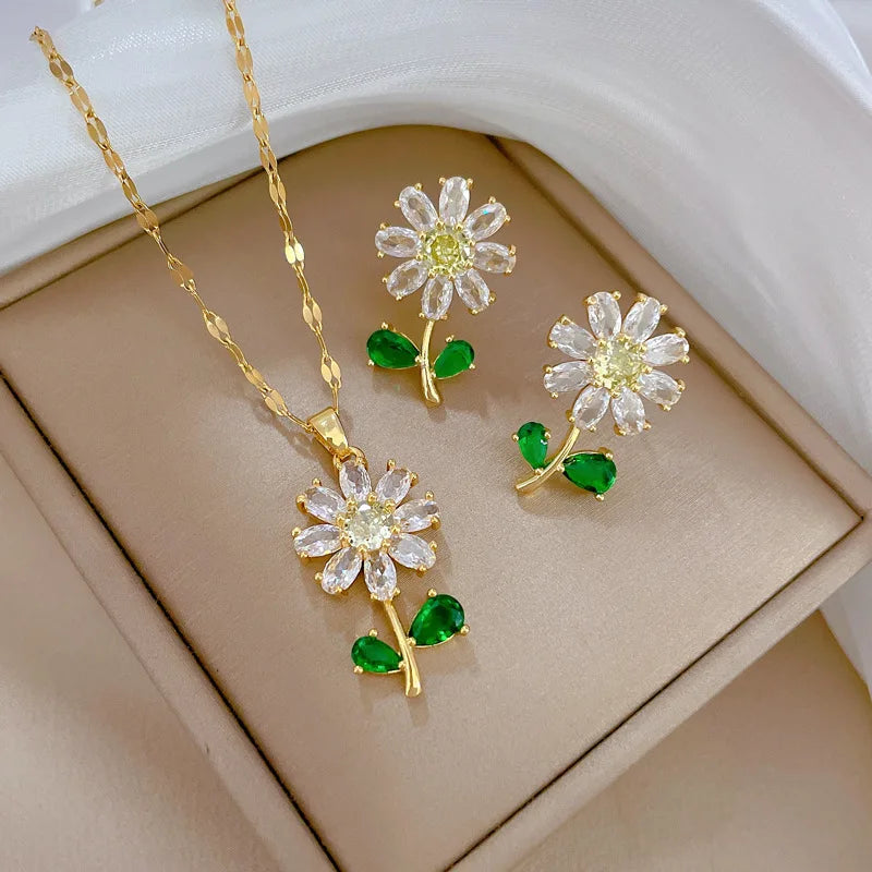 Conjunto de Acero con Cristal Austríaco