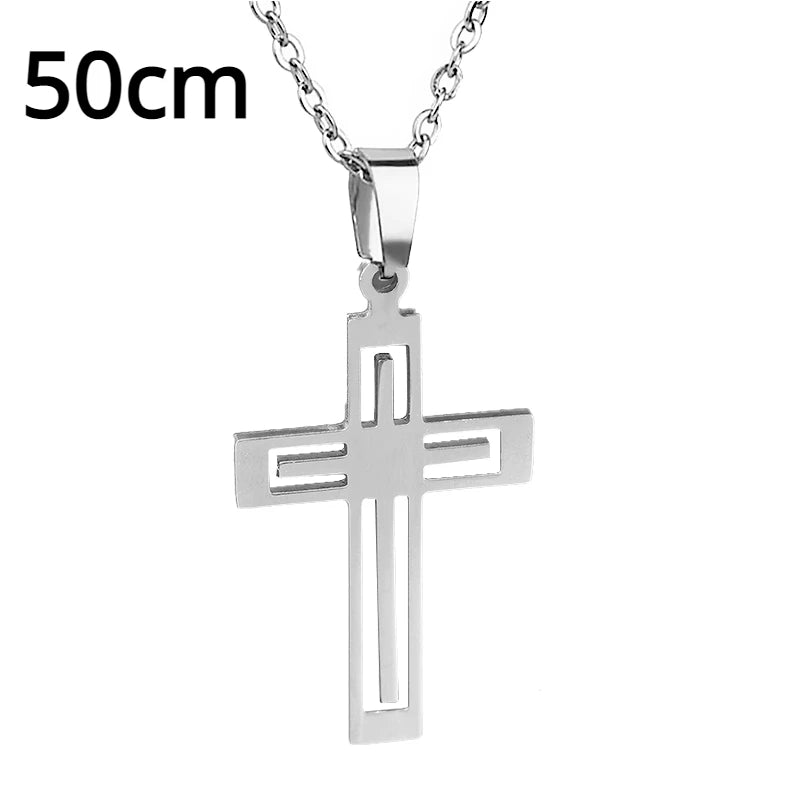 Collar Punk de Acero con Cruz