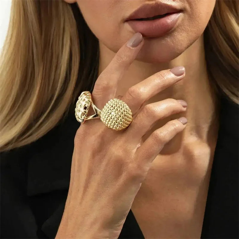 Anillo Brutalista Geométrico