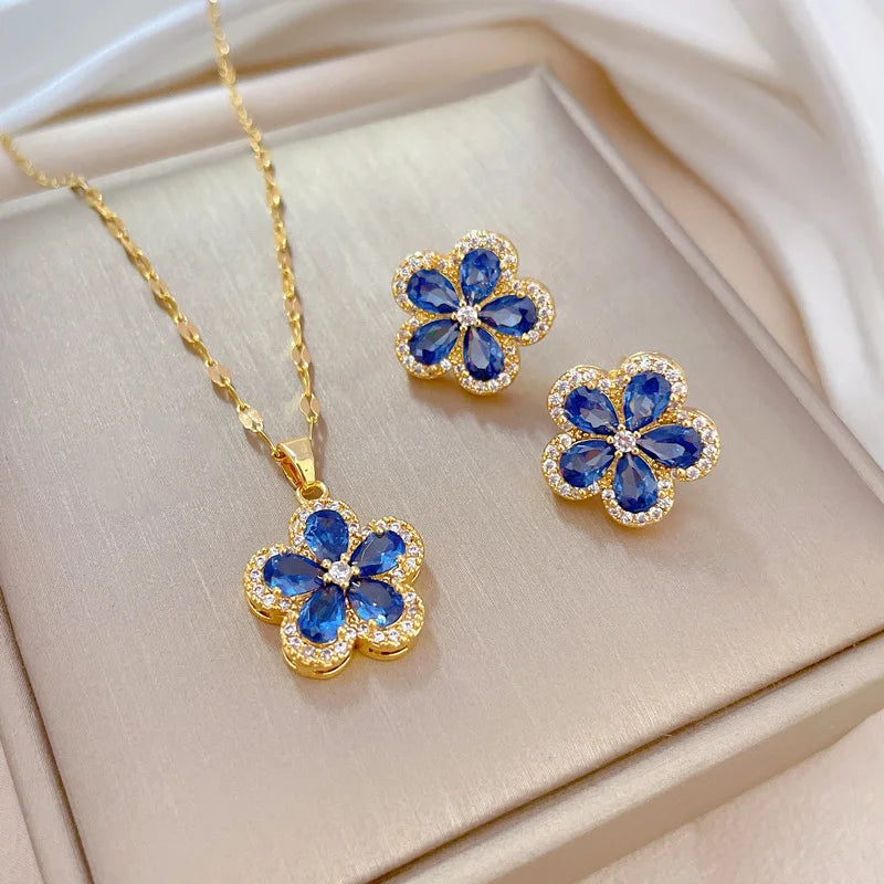 Conjunto de Acero con Cristal Austríaco