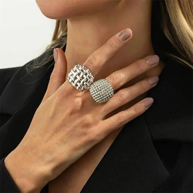 Anillo Brutalista Geométrico