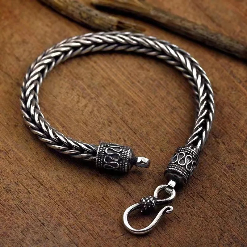 Pulsera Retro Clásica de Plata 925