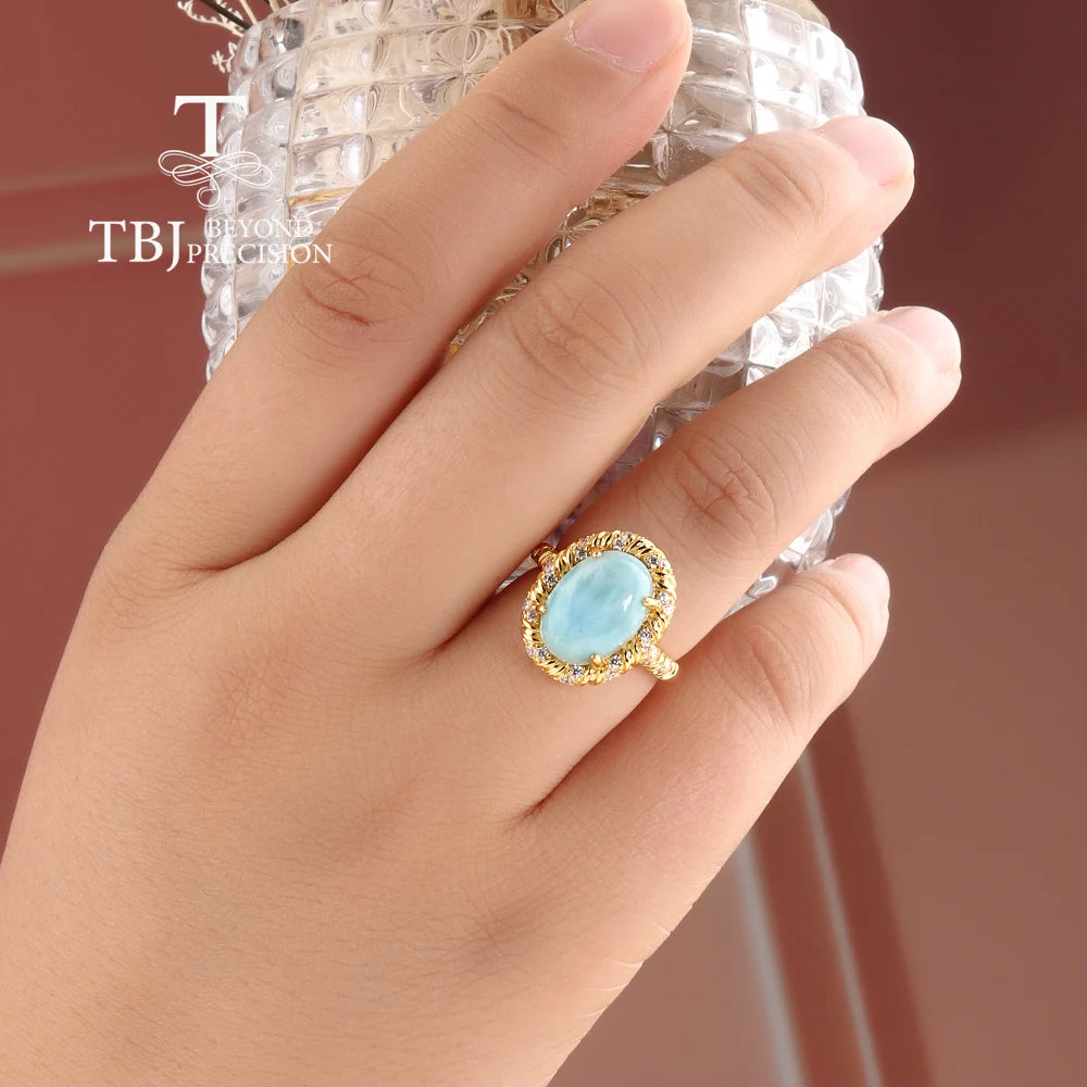 Conjunto de Plata 925 con Larimar Natural