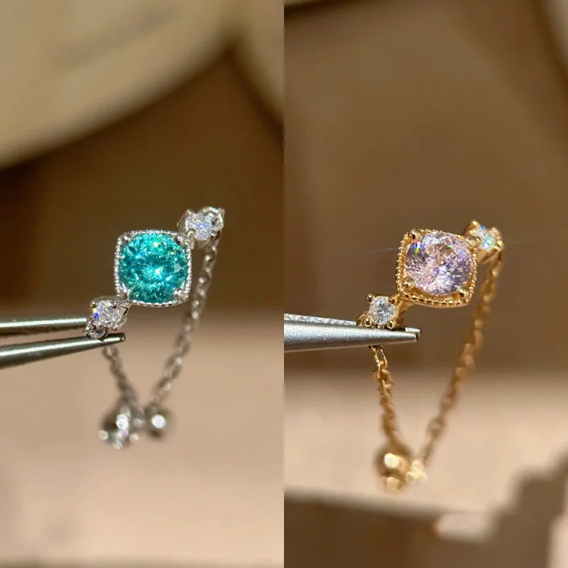 Anillo Clásico de Plata 925 con Piedra Paraíba