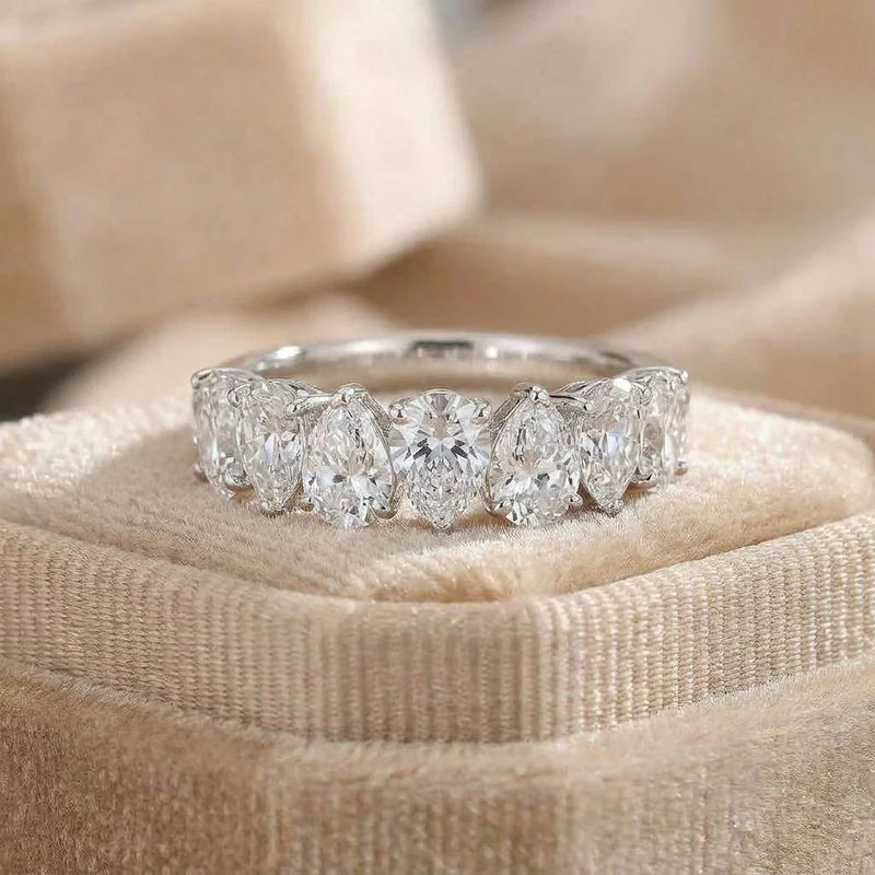 Anillo de Compromiso de Plata 925 con Circonita Pera