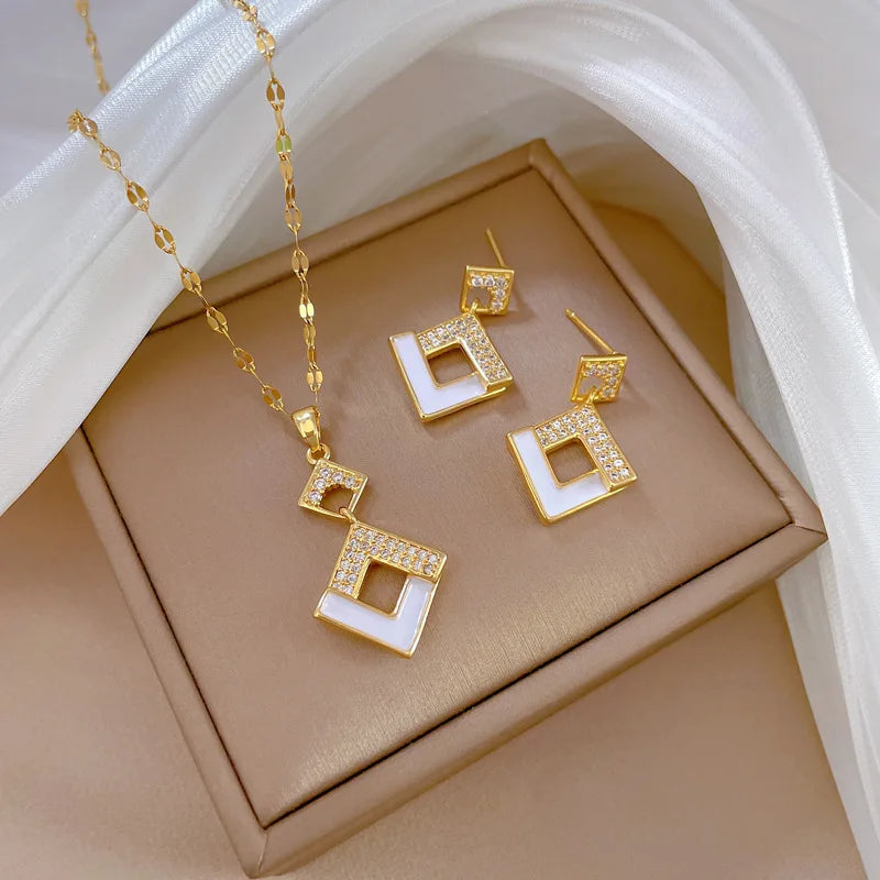 Conjunto de Acero con Cristal Austríaco
