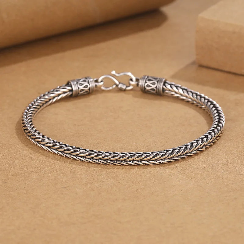 Pulsera Retro Clásica de Plata 925