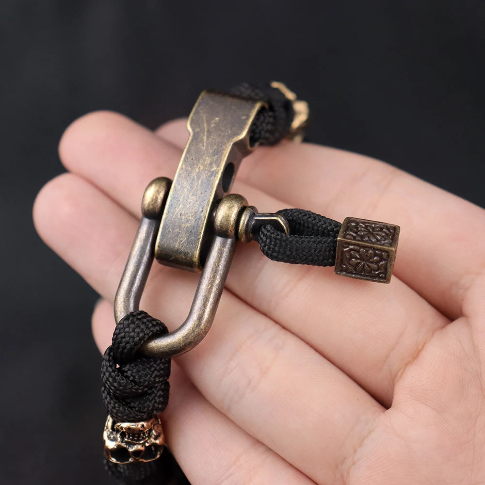Pulsera Ajustable Vintage con Calavera