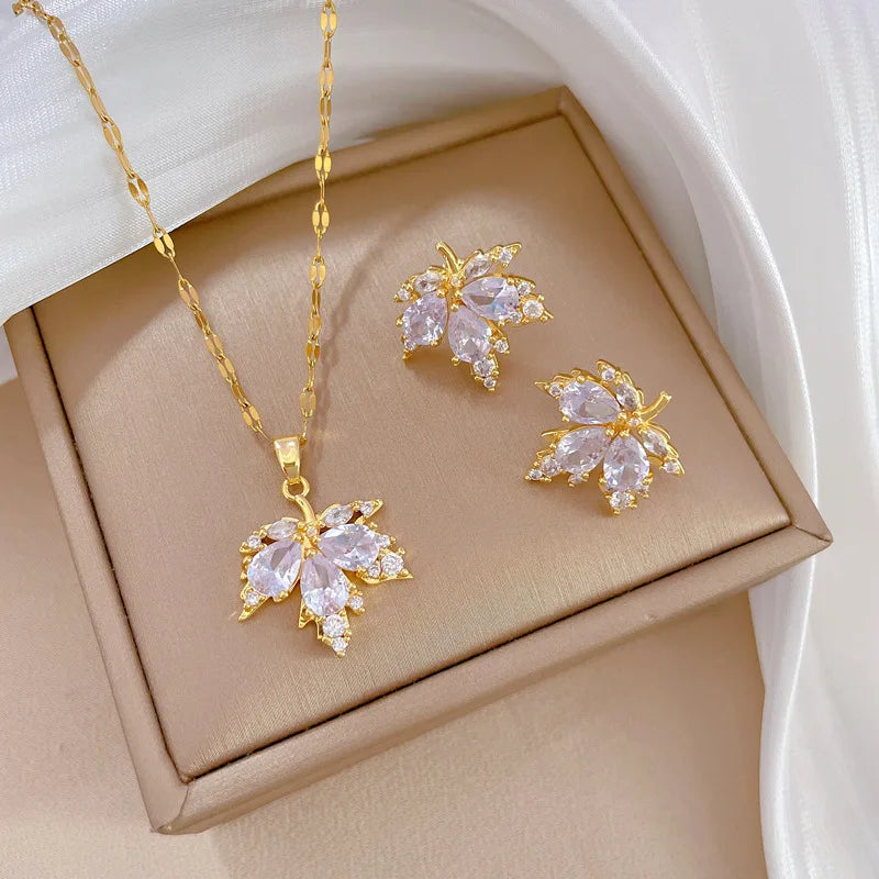 Conjunto de Acero con Cristal Austríaco