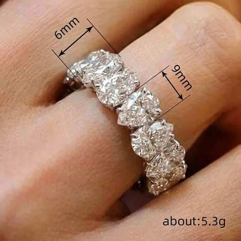 Anillo de Compromiso de Plata 925 con Circonita Pera