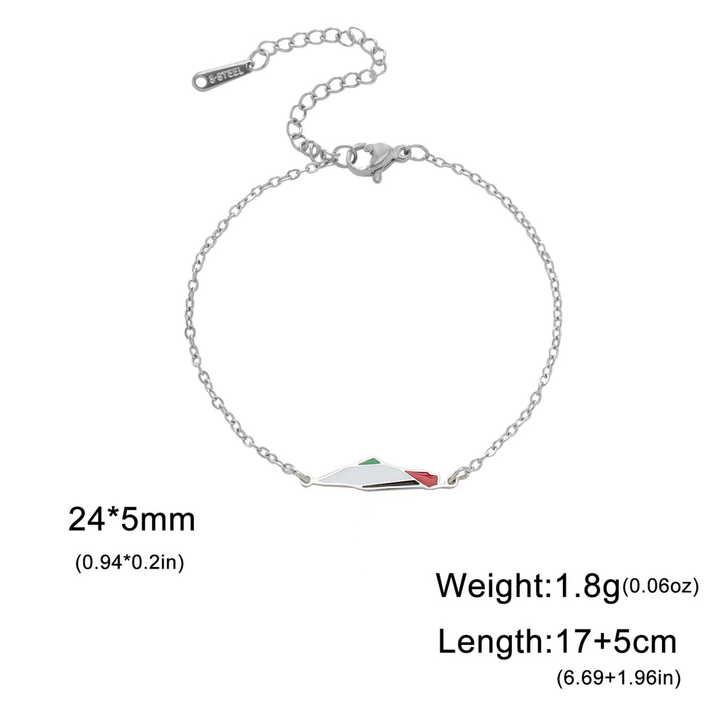 Pulsera Doble de Acero con Mapa de Palestina