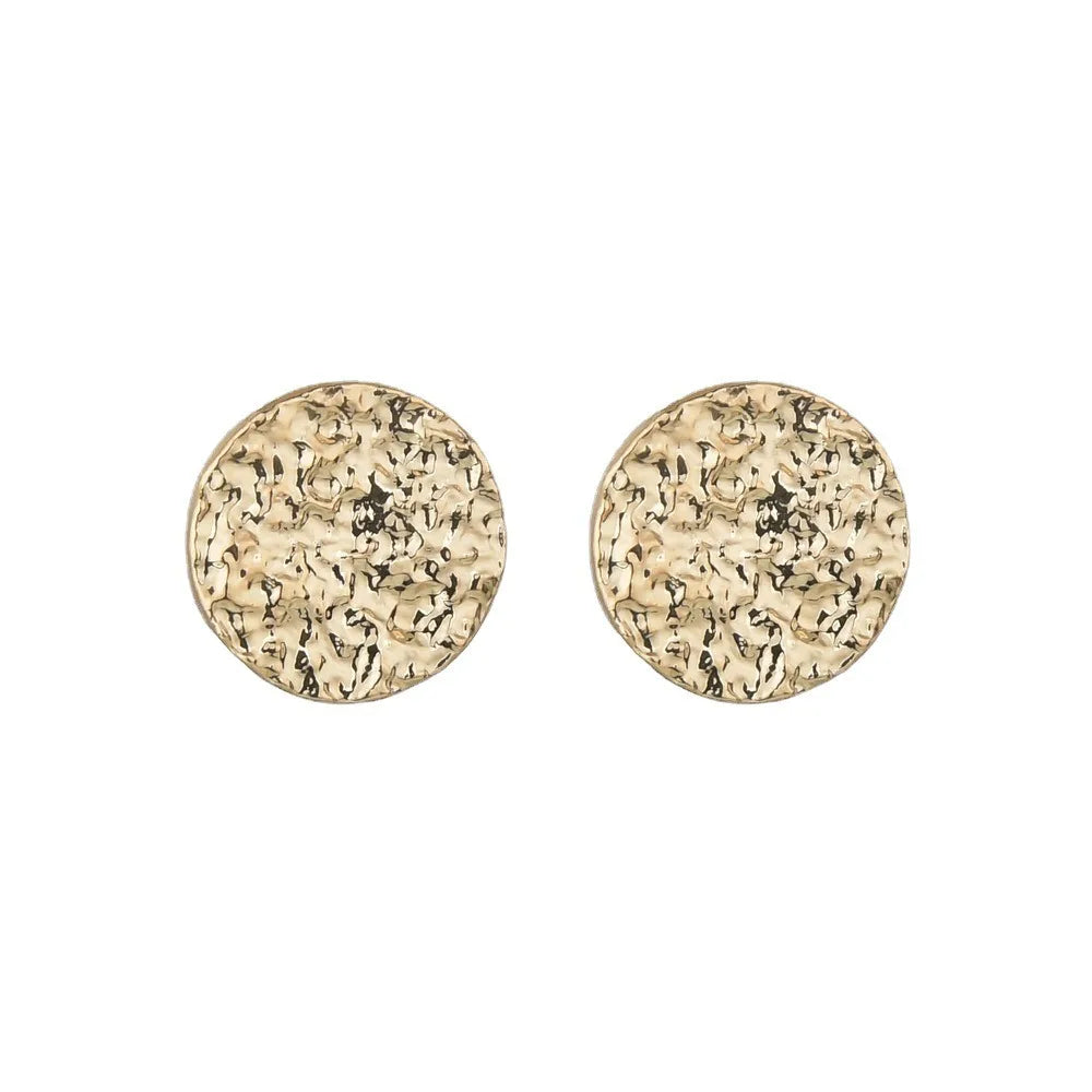 Aretes Redondos Dorados Minimalistas de Alta Calidad para Mujer