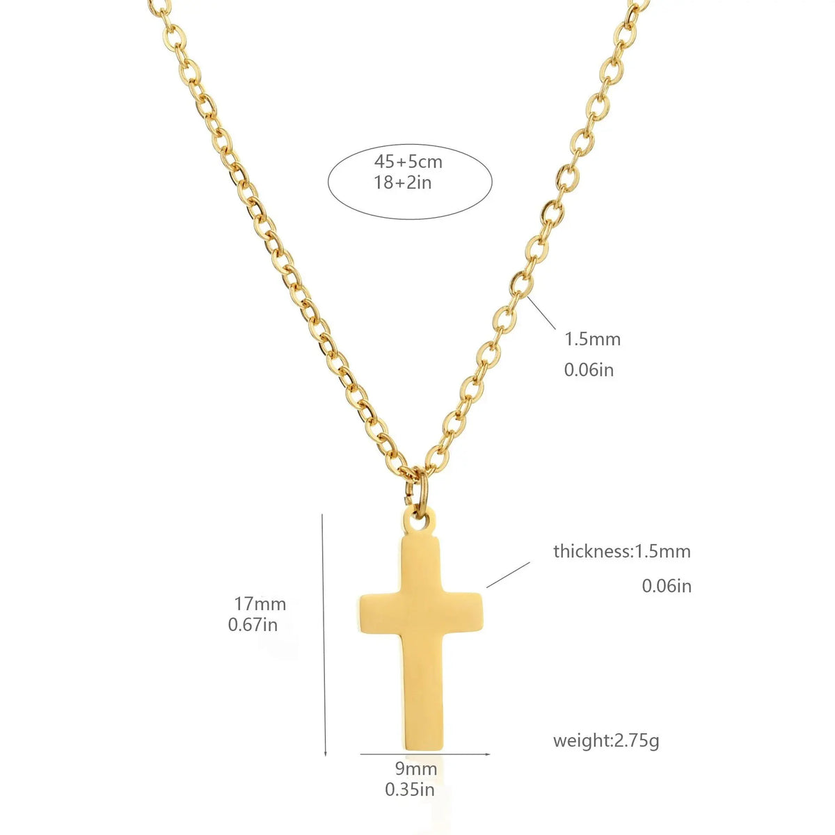 Collar Impermeable de Acero con Cruz