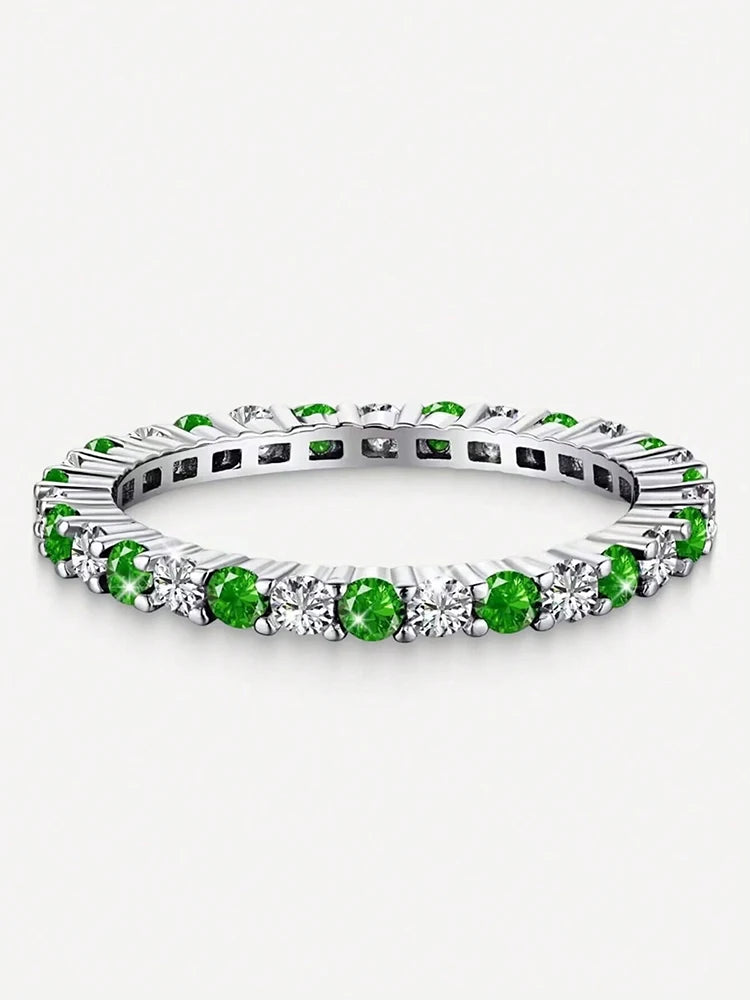 Anillo Apilable de Plata 925 con Circonitas